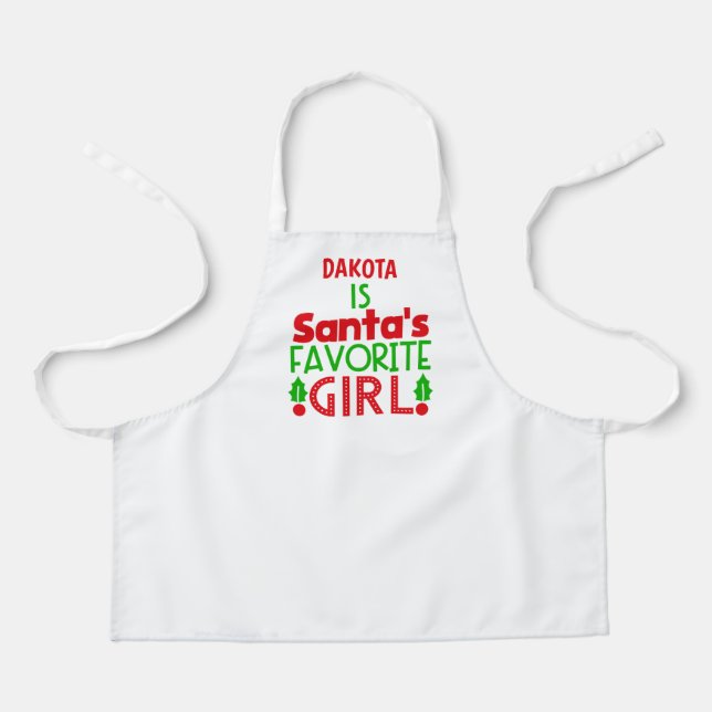 Tablier Noël Rouge Vert Père Noël Cuisine Cuisine Apron (Recto)