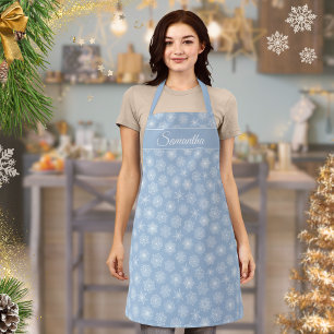 Tablier Noël Vacances d'hiver Sky Blue Snowflakes