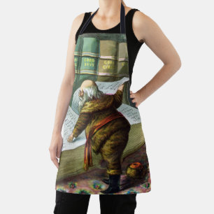 Tablier Noël vintage, Père Noël Liste des enfants sages et