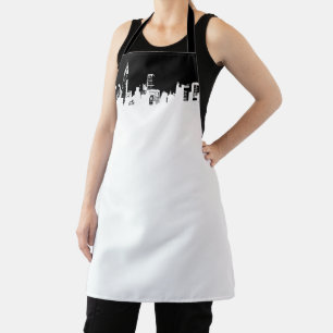 Tablier Noir Blanc New York Skyline Pop Art