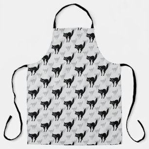 Tablier Noir Chat Shadow Silhouette Motif Design