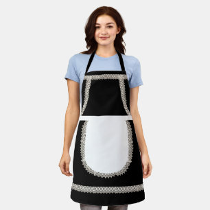 Tablier Noir  Dentelle blanche Costume de femme de chambre