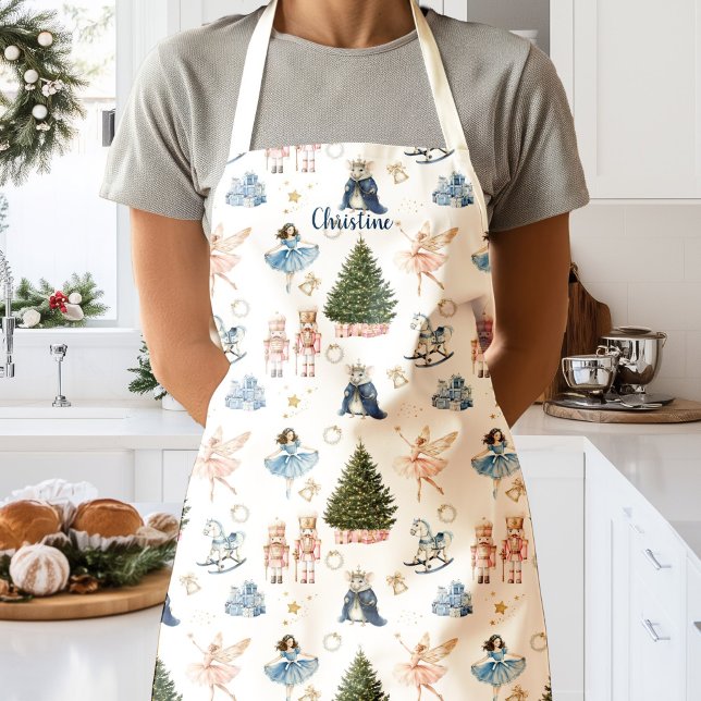 Tablier Noisette Ballet de Noisette Noël personnalisé (Nutcracker Ballet Personalized Name Christmas Apron)