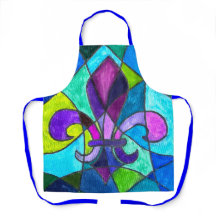 NOLA Series Blue Mosaic All-Over Print Apron