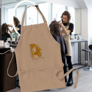 Tablier Nom coiffeuse logo salon de coiffure élégant luxe