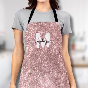 Tablier Nom de la Parties scintillant rose rose du Rose de