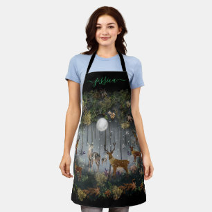 Tablier Nom de la Personnaliser Renard adorable la nuit