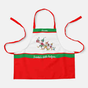 Tablier Nom de l'enfant Père Noël Helper Baking avec maman