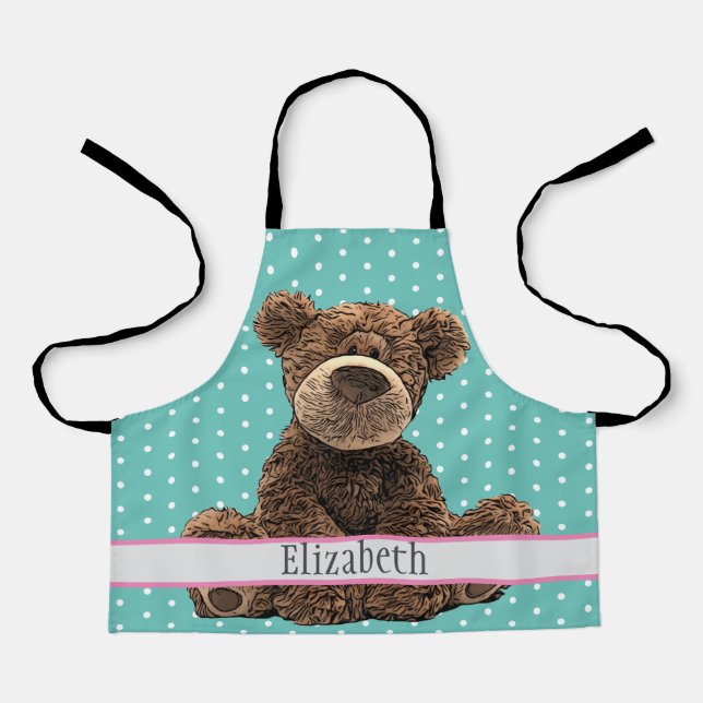 Tablier Nom de l'ours Brown mignon Enfants Motif animal bl (Recto)