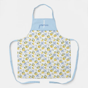 Tablier Nom de monogramme de citron Carrelage de style fra