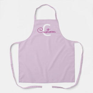 Tablier Nom de script & monogramme Magenta & Violet clai