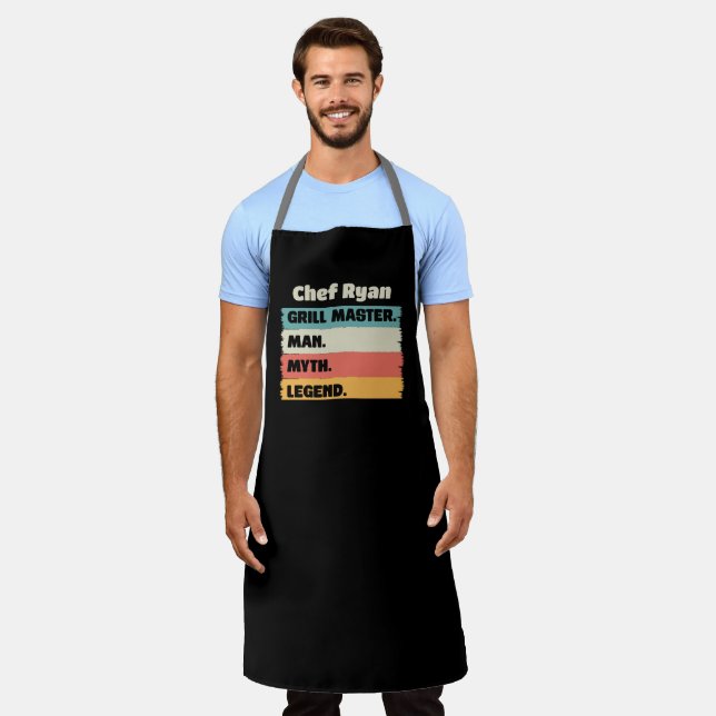 Tablier Nom du chef Père Day Grill Maître Homme Mythe Lége (Porté)
