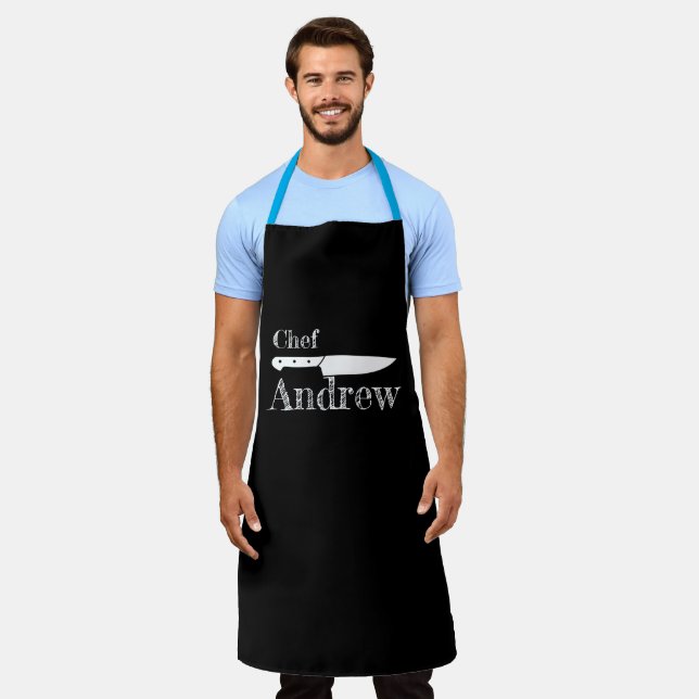 Tablier Nom du chef personnalisé Apron - Outil de cuisine  (Porté)