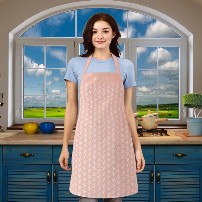 Tablier Nom du motif floral blanc (Créateur téléchargé)