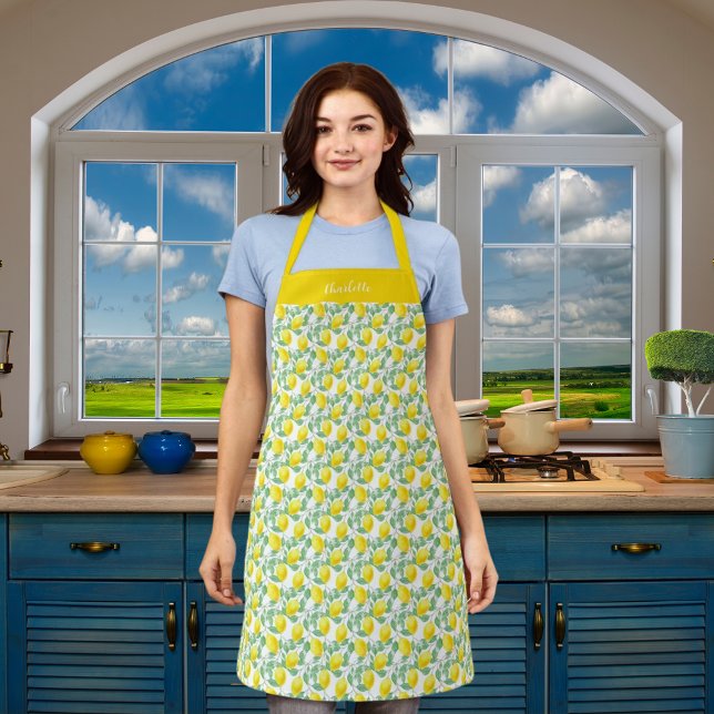 Tablier Nom du motif jaune citron vert (Créateur téléchargé)