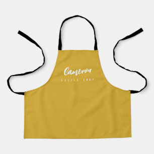 Tablier Nom du petit chef Simple coutume Moutarde jaune