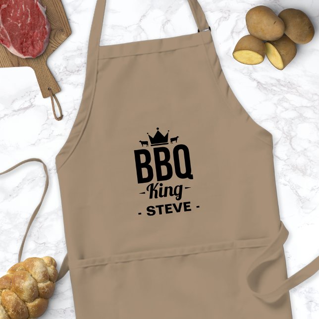 Tablier Nom King BBQ Personnalisé APron Pour Hommes (Créateur téléchargé)