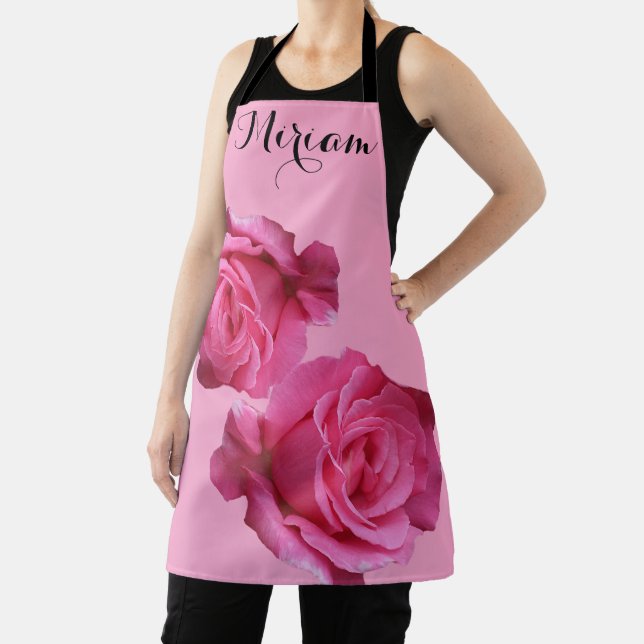Tablier Nom Miriam personnalisable joli rose rose rose flo (Insitu)