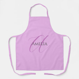 Tablier Nom Monogramme Lettre initiale Orchid & Lilac