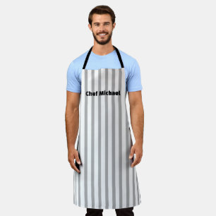 Tablier Nom personnalisable Cuisine rayée personnalisée