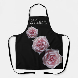 Tablier Nom personnalisable Miriam joli rose roses floral