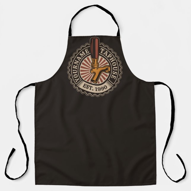 Tablier NOM Personnalisé Artisanat Bière Taphouse Brasseri (Recto)