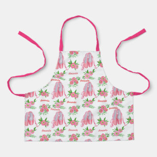 Tablier Nom personnalisé Ballet Ballerina Chaussure rose