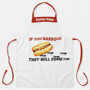 Tablier Nom Personnalisé BBBQ Apron Si Vous BBQ Ils Vienne