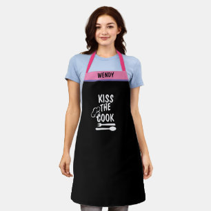 Tablier Nom personnalisé BBBQ Baker's Kiss the Chef Funny