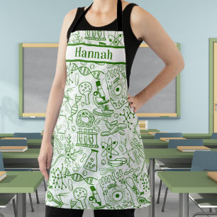 Tablier Nom personnalisé Biologie Doodle Thème Apron