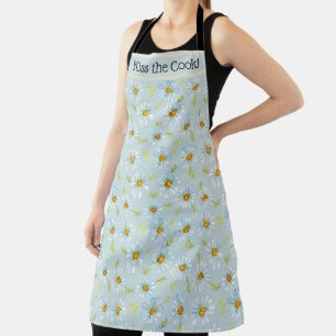 Tablier Nom personnalisé Blue Daisy Apron