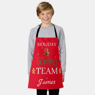 Tablier Nom personnalisé Christmas art Holiday Baking Team