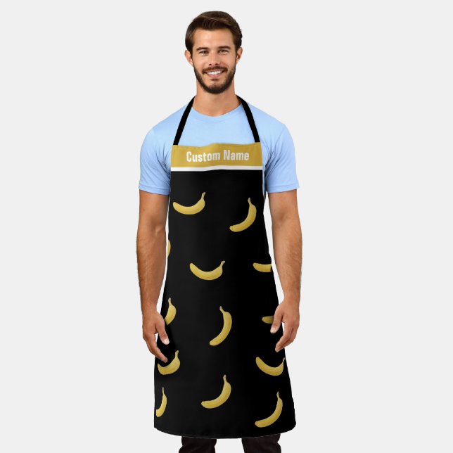 Tablier Nom Personnalisé Cool Banana Apron Funny Aprons Po (Porté)