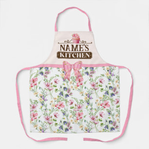 Tablier Nom personnalisé, Cupcake à la peinture à l'eau 