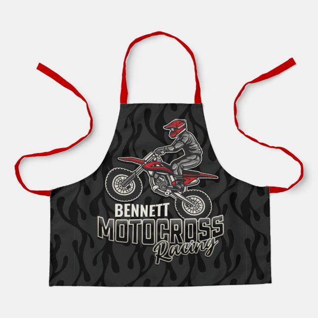 Tablier Nom personnalisé Dirt Vélo Rider Motocross Racing (Recto)