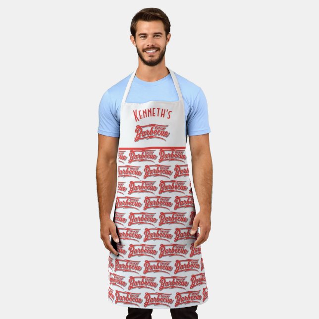 Tablier Nom personnalisé du barbecue Smokin (Porté)