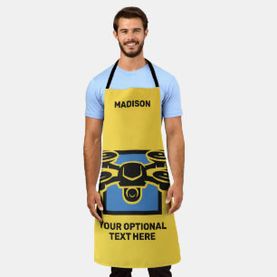 Tablier Nom personnalisé et drone de texte