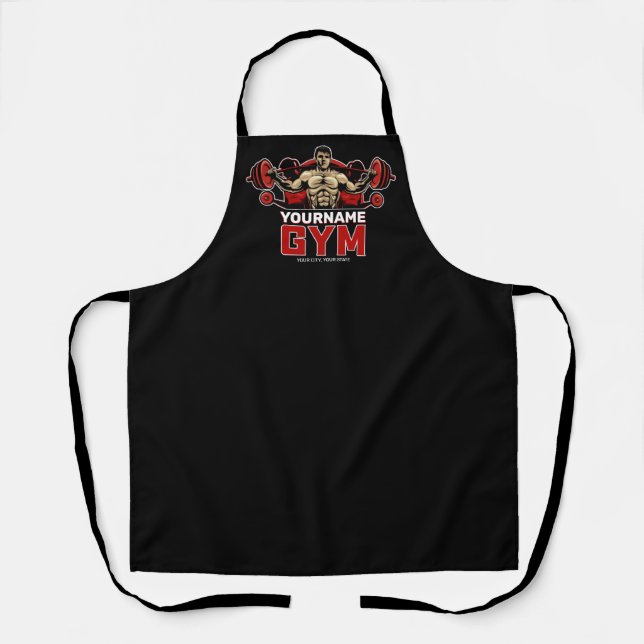 Tablier NOM personnalisé Fitness Accueil GYM Poids Lifting (Recto)