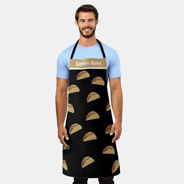 Tablier Nom personnalisé Funny Taco Apron (Porté)