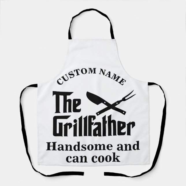 Tablier Nom personnalisé Le chef Grillfather (Recto)