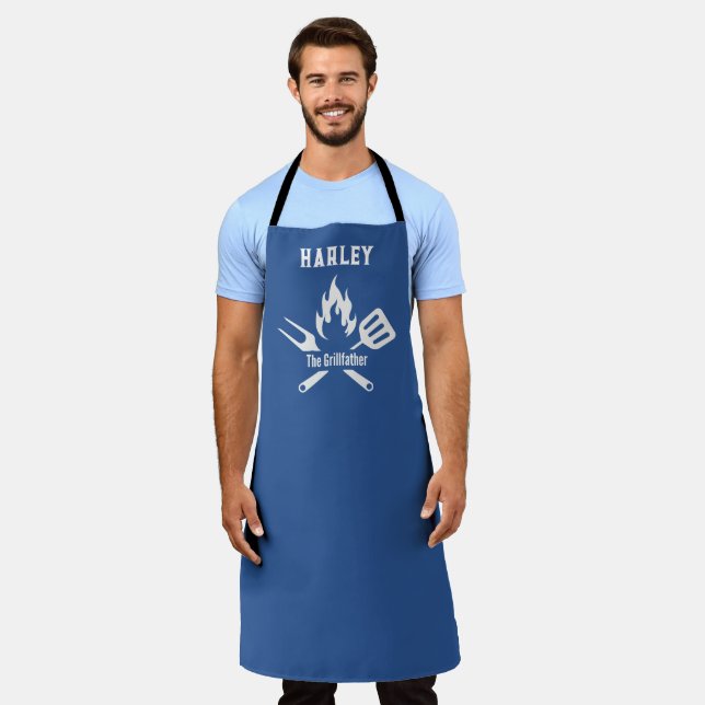Tablier Nom personnalisé Le Grill père Apron (Porté)