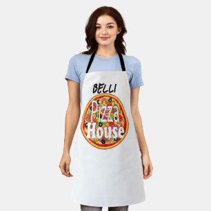 Tablier Nom personnalisé Maison de pizza italienne Adulte 