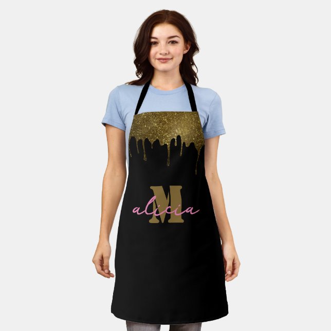 Tablier Nom Personnalisé Monogram Apron Personnalisé (Porté)