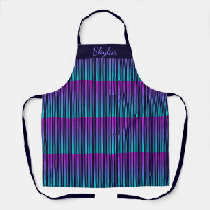Tablier Nom personnalisé Pink, Purple & Aqua Apron