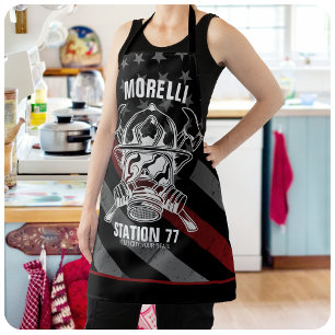 Tablier Nom personnalisé Pompier Station du service d'ince