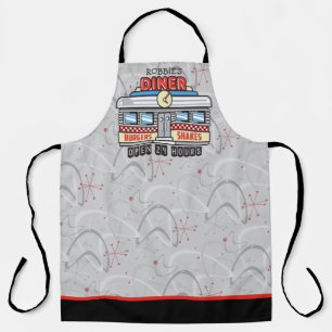 Tablier NOM personnalisé Retro 50's Diner Signé Cinquante