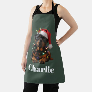 Tablier Nom personnalisé Rottweiler personnalisé Noël 