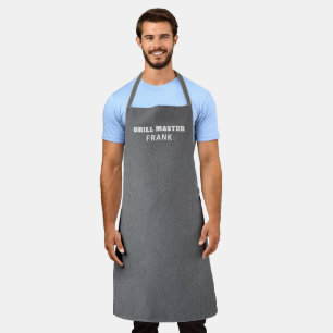 Tablier Nom personnalisé Simple gris foncé moderne