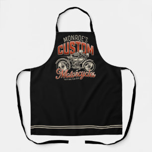 Tablier Nom personnalisé Skeleton Motorcycle Boutique