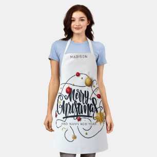 Tablier Nom personnalisé voeux de Noël